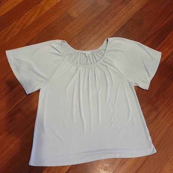Lucky Brand light blue flutter sleeve top medium - Picture 4 of 5